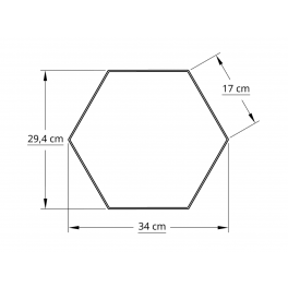 6 kantet 30,0 cm hvid