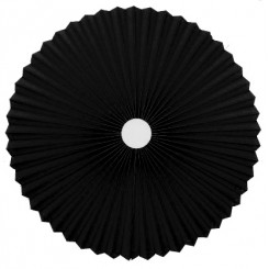 Rosette plisse sort bomuld til loft Ø40 med ledning