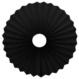 Rosette plisse sort bomuld til loft Ø40 uden ledning